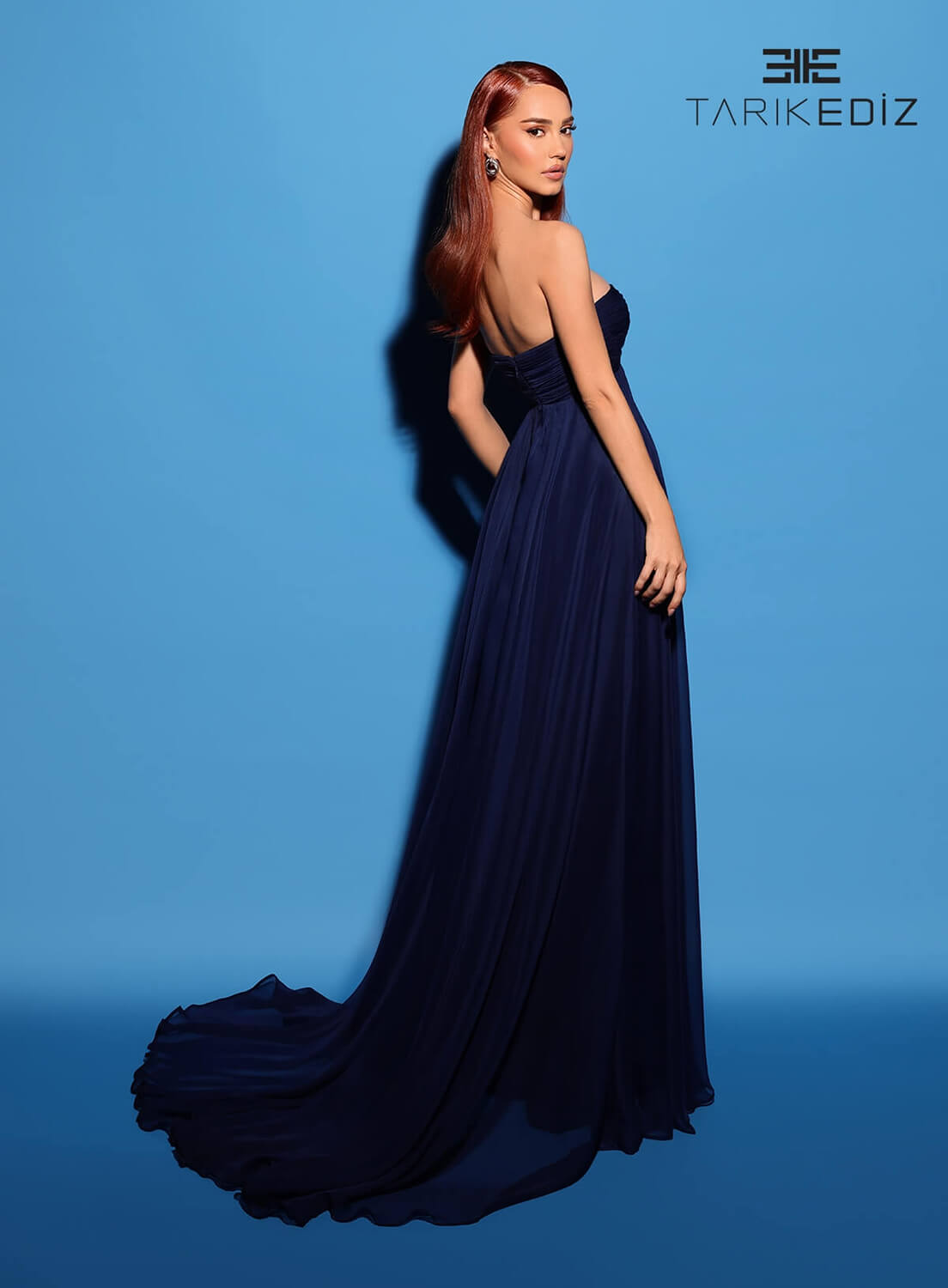 Tarik Ediz 98573 Taffeta Fabric Sweetheart Neckline A-Line Long Dress