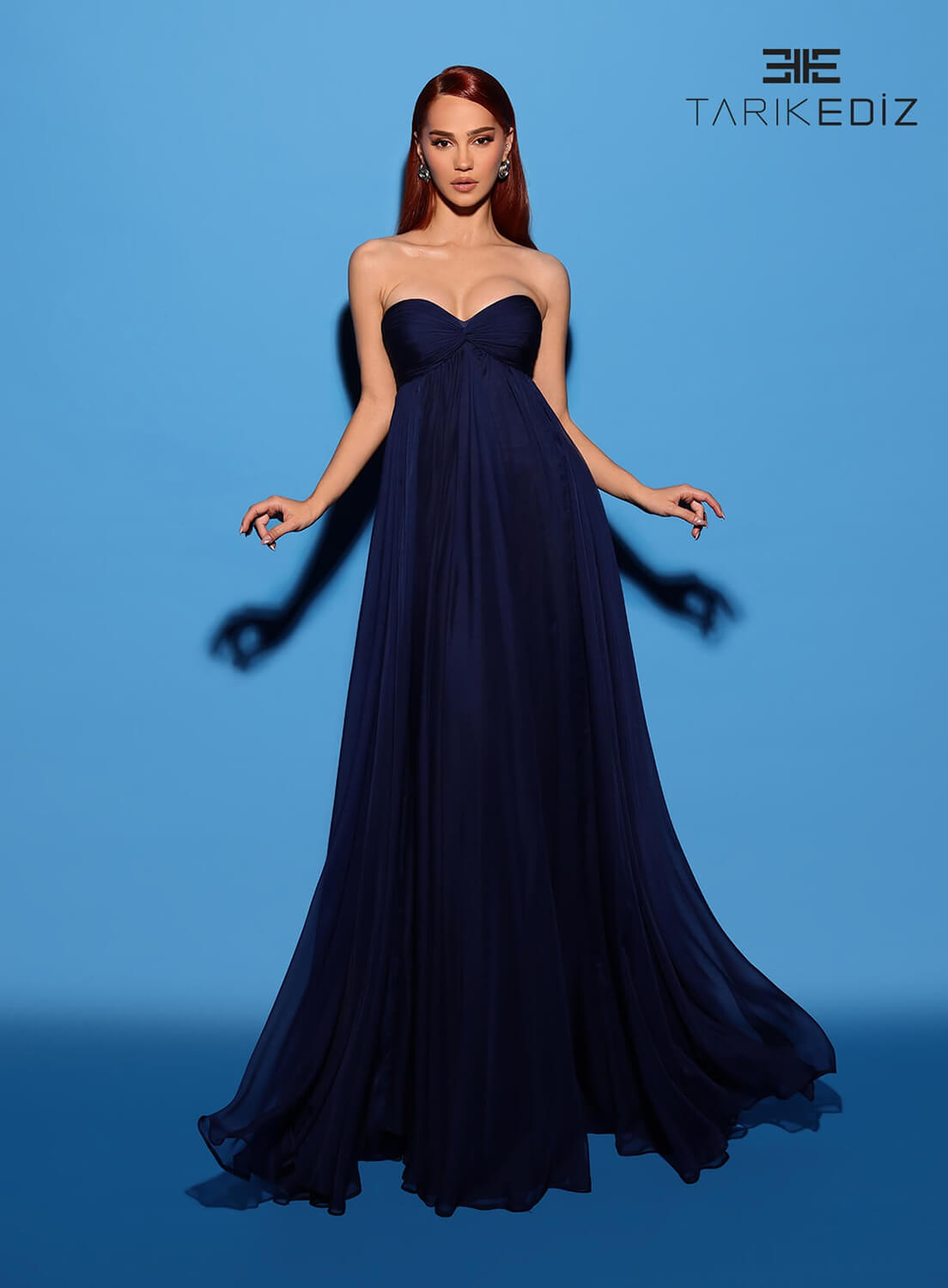 Tarik Ediz 98573 Taffeta Fabric Sweetheart Neckline A-Line Long Dress