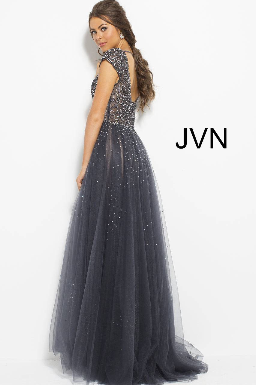 JVN by Jovani JVN60967 (ONLY SIZE 0 CHARCOAL) - B Chic Fashions